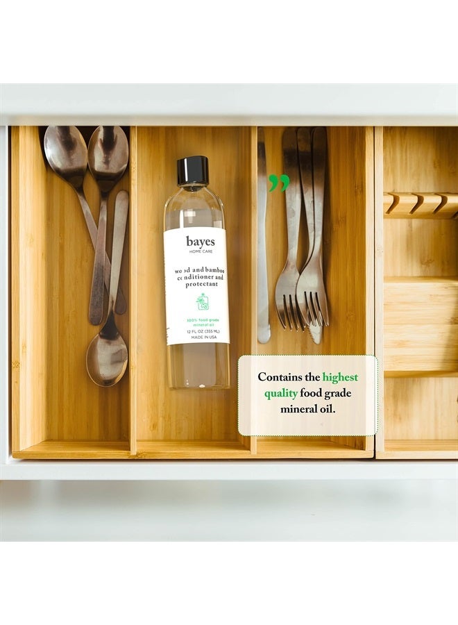 Bayes Food Grade Mineral Oil for Cutting Board - Mineral Oil Food Grade for Bamboo, Teak & Wood Conditioner and Protectant - Cutting Board Oil Food Grade Formula - Wood Oil for Cutting Board - 8 oz - Image 5