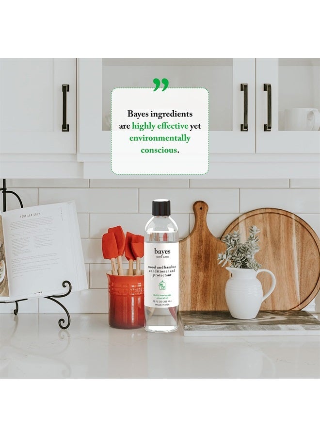 Bayes Food Grade Mineral Oil for Cutting Board - Mineral Oil Food Grade for Bamboo, Teak & Wood Conditioner and Protectant - Cutting Board Oil Food Grade Formula - Wood Oil for Cutting Board - 8 oz - Image 3