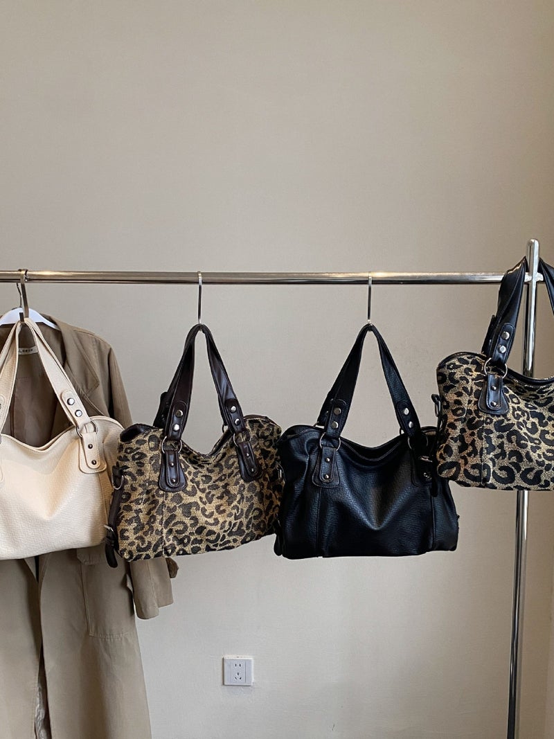 Leopard Print Portable Shoulder Crossbody Bag Women'S Large Capacity Outdoor Travel Bag Fashion Trend - Image 5