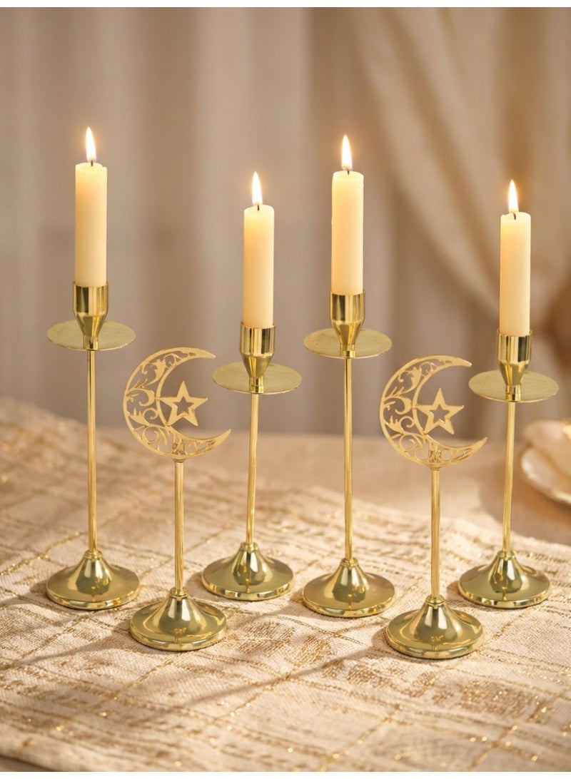 6Pcs Ramadan Metal Candle Holder, Table Center Decoration, Gold Candlestick Decoration, Ramadan Desktop Ornaments, Removable Ornaments - Image 3