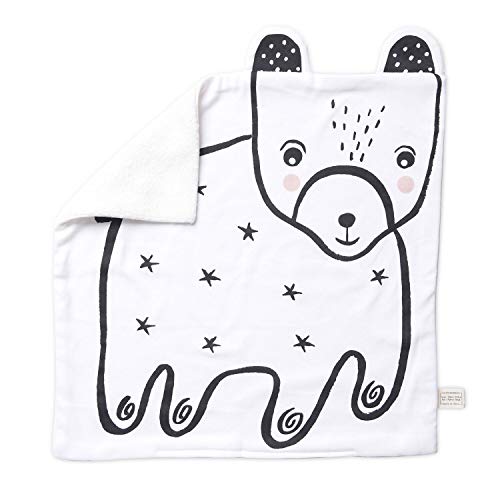 Wee Gallery Organic Snuggle Blanket (Bear) - for Babies, Cotton Jersey and Sherpa, Soft Soothing Plush Blankie, Lovey, Baby Gift for Newborn Boys and Girls - Image 1