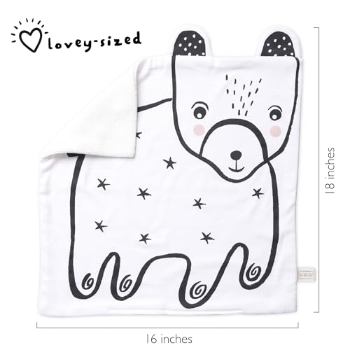 Wee Gallery Organic Snuggle Blanket (Bear) - for Babies, Cotton Jersey and Sherpa, Soft Soothing Plush Blankie, Lovey, Baby Gift for Newborn Boys and Girls - Image 4