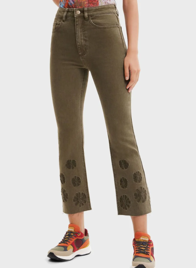 DESIGUAL High Waist Cropped Jeans
