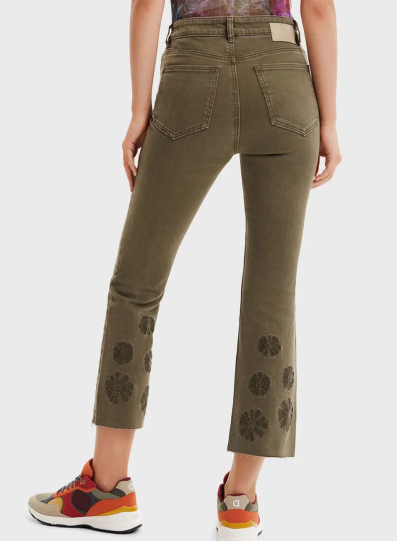 DESIGUAL High Waist Cropped Jeans
