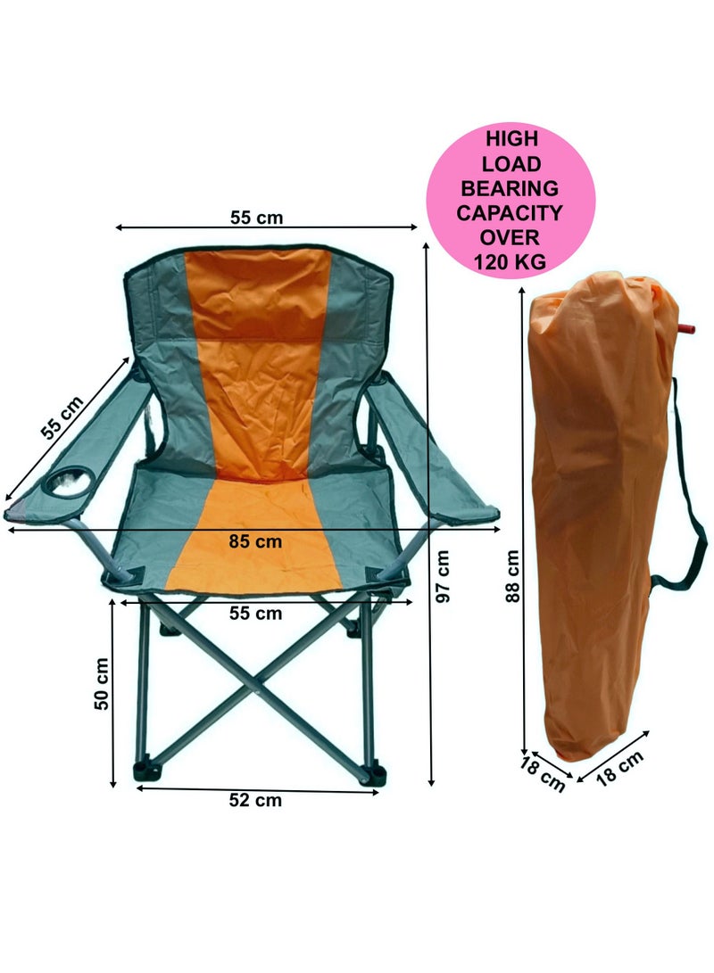 HEXAR Heavy Duty Folding Beach Chair Foldable Camping Chair with Carry Bag for Adult, Lightweight Folding Camping Chair for Outdoor Camp Beach Travel Picnic Hiking - Large (GREEN) - Image 4