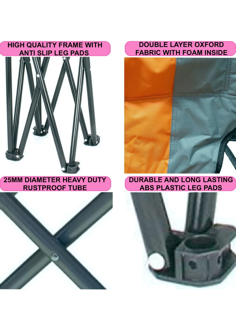 HEXAR Heavy Duty Folding Beach Chair Foldable Camping Chair with Carry Bag for Adult, Lightweight Folding Camping Chair for Outdoor Camp Beach Travel Picnic Hiking - Large (GREEN) - Image 2