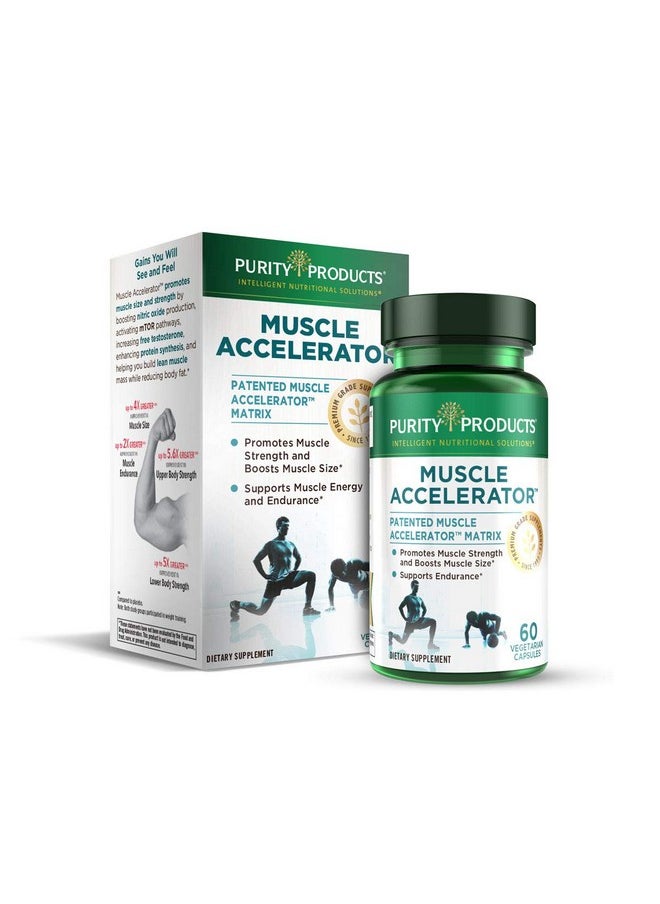 Purity Products - Muscle Accelerator 650 Mg Patented & Clinically Tested Muscle Accelerator Blend Of Ayurvedic Herbal Extracts Promotes Strength Endurance + Muscle Growth 60 Veg Caps - Image 1