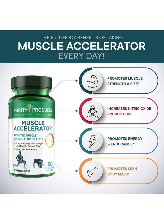 Purity Products - Muscle Accelerator 650 Mg Patented & Clinically Tested Muscle Accelerator Blend Of Ayurvedic Herbal Extracts Promotes Strength Endurance + Muscle Growth 60 Veg Caps - Image 1