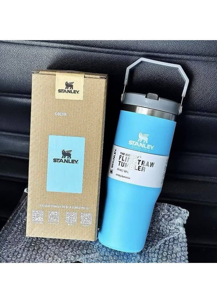 Stanley - IceFlow Stainless Steel Tumbler - Vacuum Insulated Water Bottle for Home, Office or Car Reusable Cup with Straw Leak Resistant , 30oz Blue - Image 1