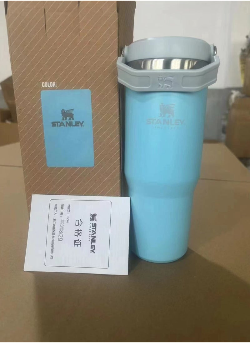 Stanley - IceFlow Stainless Steel Tumbler - Vacuum Insulated Water Bottle for Home, Office or Car Reusable Cup with Straw Leak Resistant , 30oz Blue - Image 1