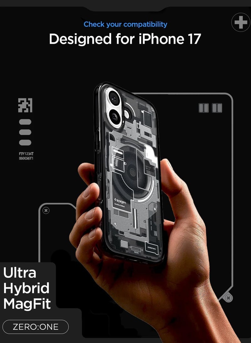 Spigen Ultra Hybrid MagFit iPhone 17 Case Cover with MagSafe (2025) - Zero One Black - Image 2