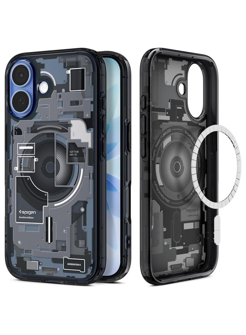 Spigen Ultra Hybrid MagFit iPhone 17 Case Cover with MagSafe (2025) - Zero One Black - Image 1