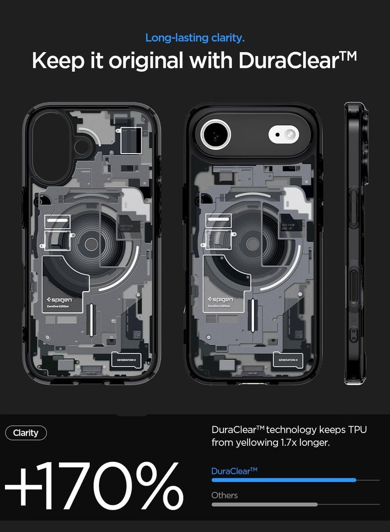 Spigen Ultra Hybrid MagFit iPhone 17 Case Cover with MagSafe (2025) - Zero One Black - Image 4