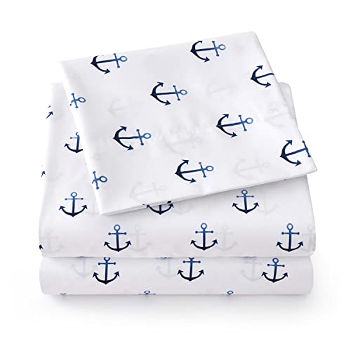 Sweet Home Collection 1500 Supreme Kids Bed Sheet Collection Fun Colorful and Comfortable Boys and Girls Toddler Sheet Sets Deep Pocket Wrinkle Free Soft and Cozy Bedding Twin Anchor - Image 1