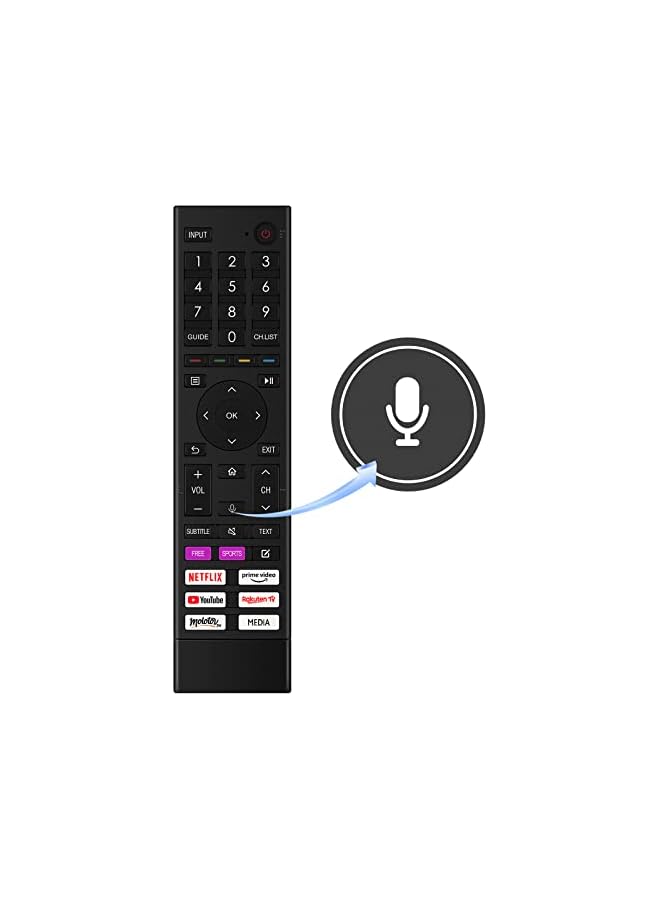 The Bros جهاز التحكم عن بعد ERF3H80H مع ميزة الصوت - مناسب لتلفاز Hisense الذكي OLED 4K 43A7GQ 50A7GQ 55A7GQ 65A7GQ - Image 3