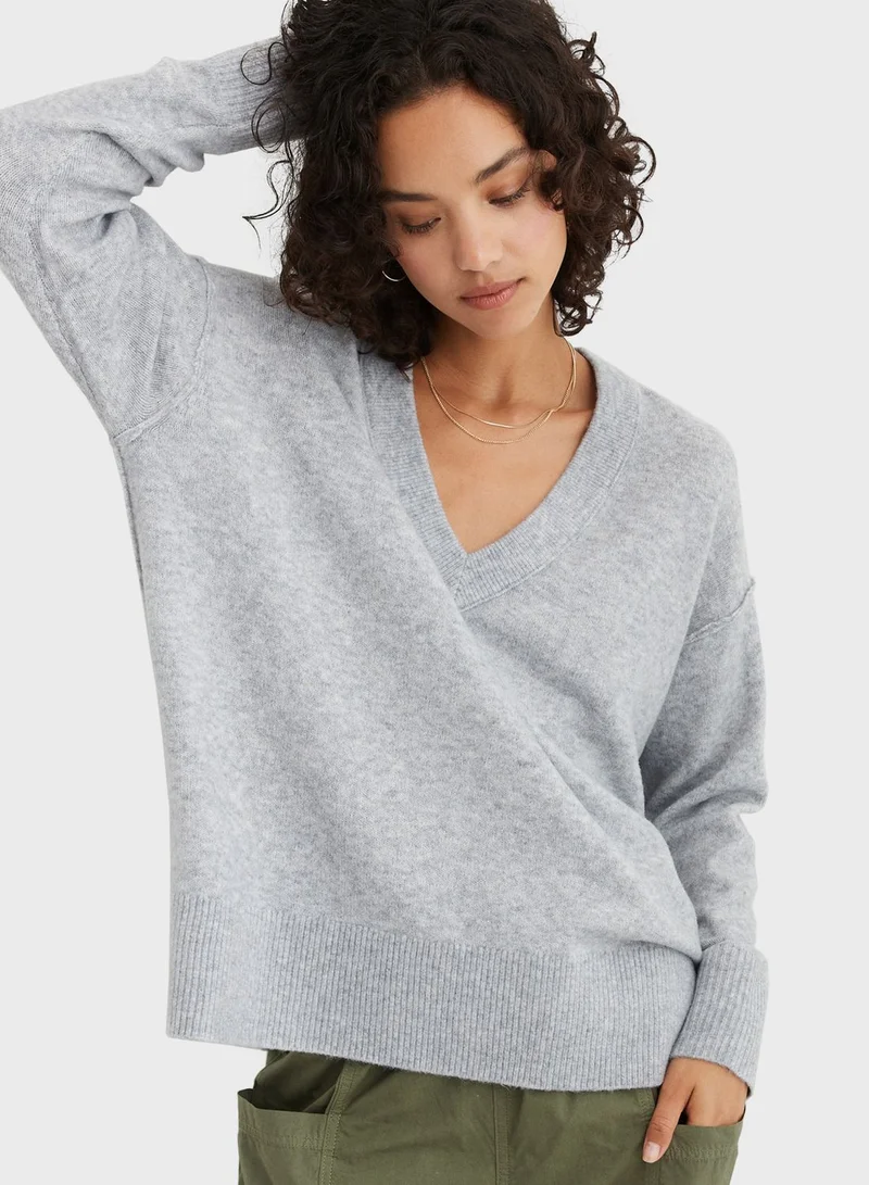 Aerie V-Neck Knitted Sweater