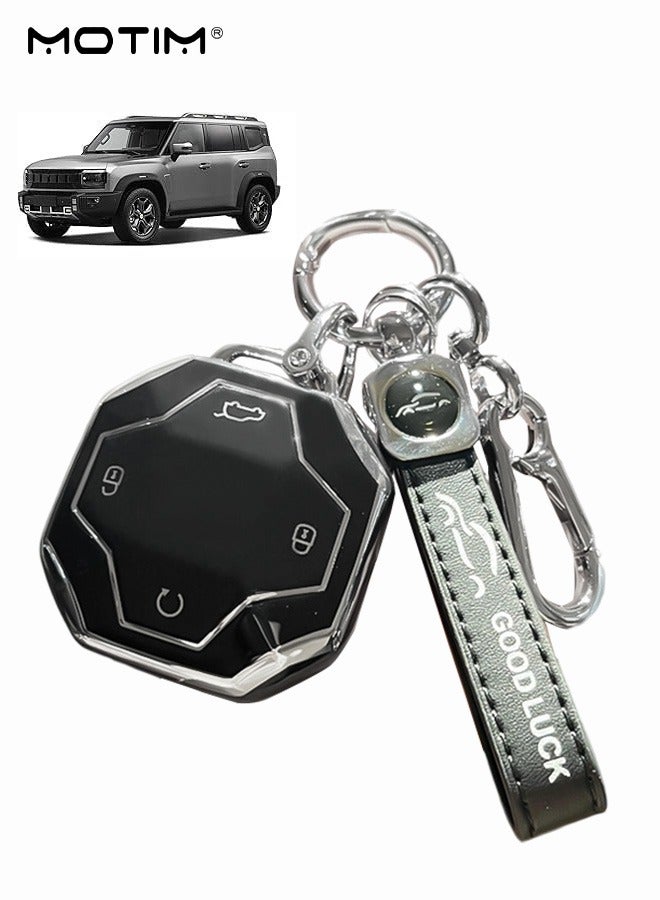 Motim Jetour Traveler T2/JT T2 Key Cover Key Fob Protectors, Full Protection Key Case with Keychain, Elegant Design, TPU Soft Key Wraps Encase Car Keys - Image 1