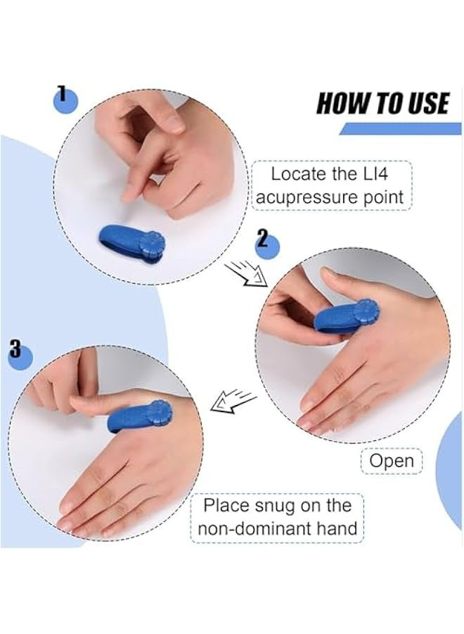 Generic 4 Pack Migraine Relief Clips, Acupressure Hand Tool for Headache, Stress, and Tension, LI4 Acupressure in Colors  - Image 4