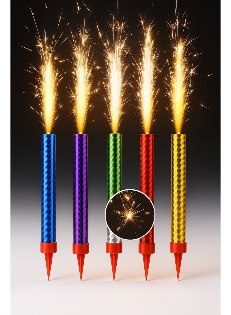 STORE 7 Colorful Sparkler Fountain Cake Candles – 6 Pieces Birthday and Party Candles to Add a Special Festive Touch - Image 5