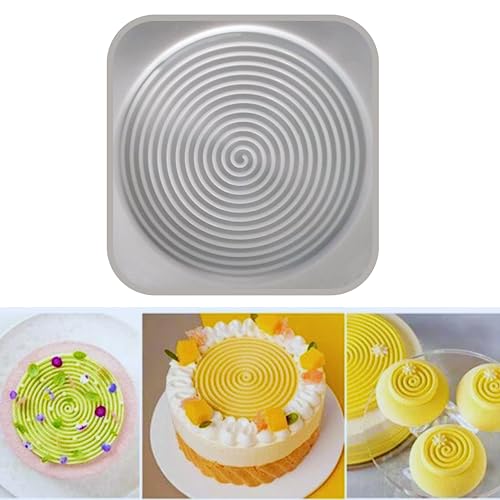 MoldBerry Silicone Cake Mould, Spiral Design Round Ring Silicone Mould Insert Decor Mousse Cake Decorating Chocolate Ice Cream Baking Pan Dessert Cake Mould (White) - Image 2