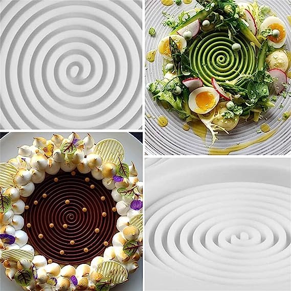 MoldBerry Silicone Cake Mould, Spiral Design Round Ring Silicone Mould Insert Decor Mousse Cake Decorating Chocolate Ice Cream Baking Pan Dessert Cake Mould (White) - Image 5