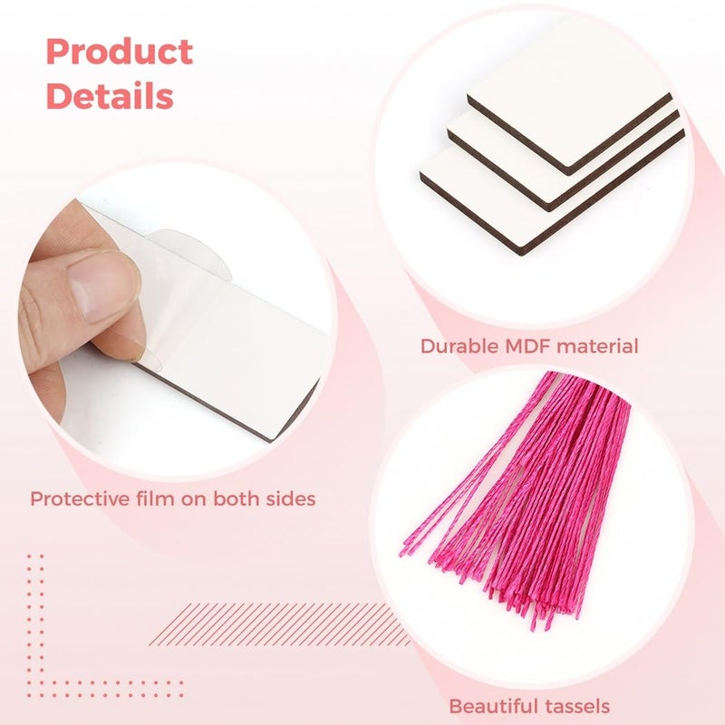 Sublimation Blank Bookmarks 30 Pcs Set With 30 Colorful Tassels For Tags Weddings Birthdays - Image 3