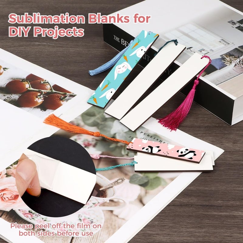 Sublimation Blank Bookmarks 30 Pcs Set With 30 Colorful Tassels For Tags Weddings Birthdays - Image 5