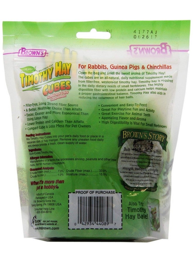 Brown's FM 3 Pack of Timothy Hay Cubes, 10 Ounces Each, for Rabbits Guinea Pigs and Chinchillas3 - Image 2