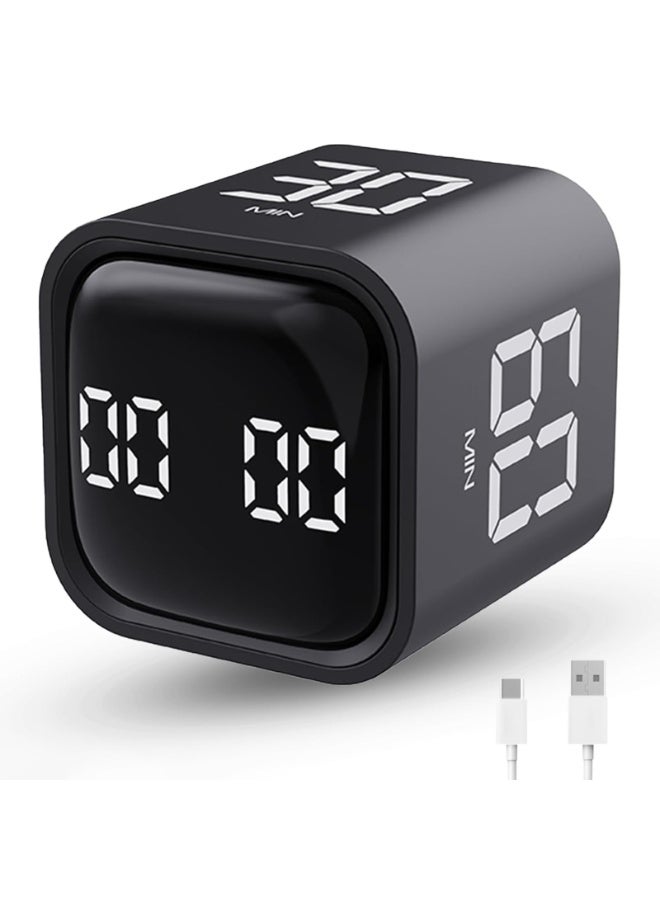 Gravity Induction Cube Timer, Count-Up/Count-Down, 5/10/30/60 Minutes and Custom Timing, Self-Discipline Time Manager - Image 1