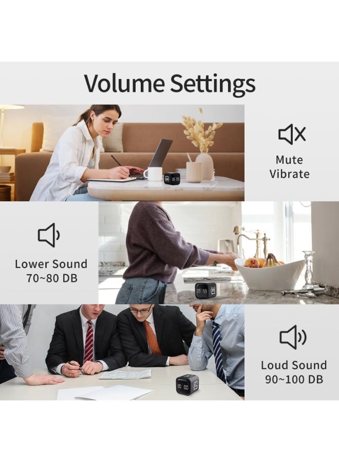 Gravity Induction Cube Timer, Count-Up/Count-Down, 5/10/30/60 Minutes and Custom Timing, Self-Discipline Time Manager - Image 5
