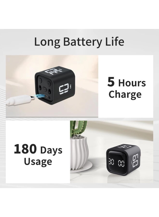 Gravity Induction Cube Timer, Count-Up/Count-Down, 5/10/30/60 Minutes and Custom Timing, Self-Discipline Time Manager - Image 4