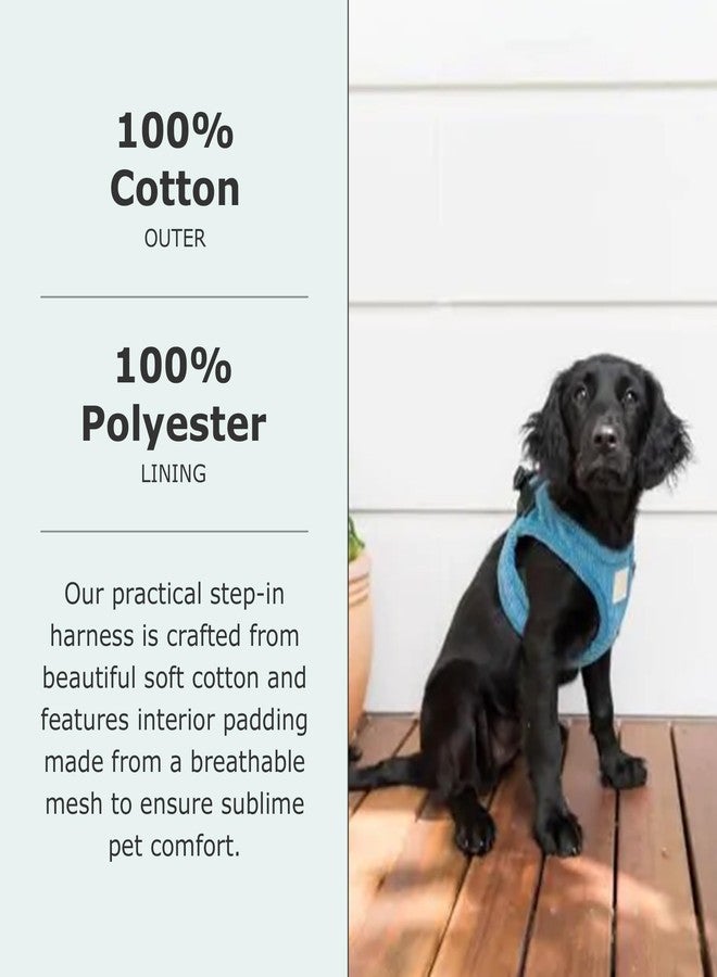FuzzYard Life Corduroy Step in Dog Harness | Size M | Stylish Premium Corduroy Design in French Blue Perfect for Everyday Walks - Image 4