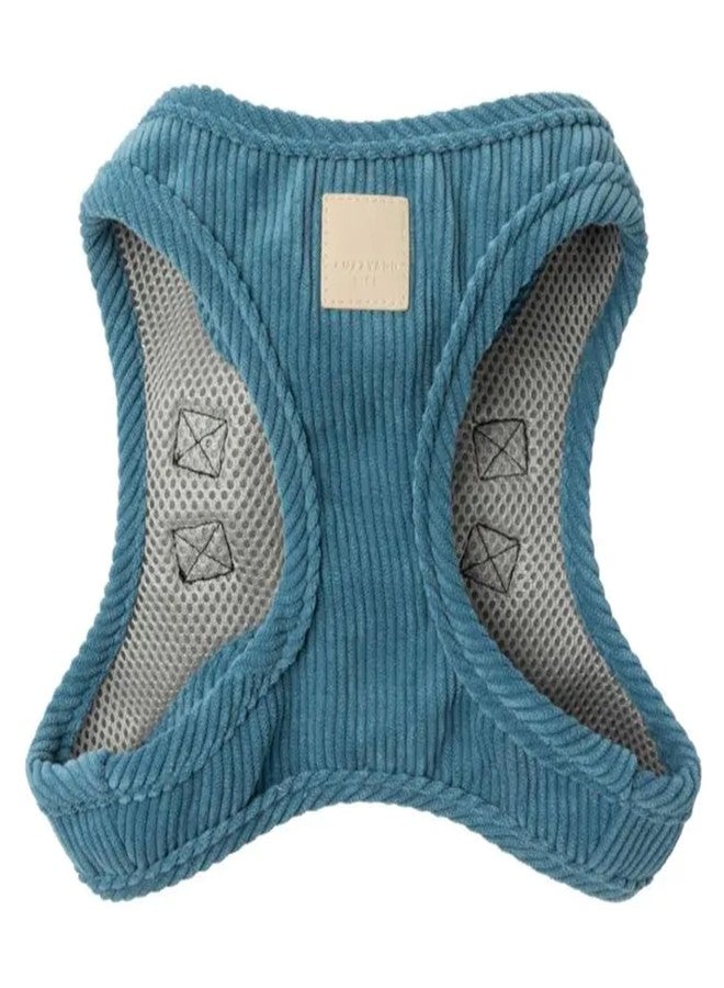 FuzzYard Life Corduroy Step in Dog Harness | Size M | Stylish Premium Corduroy Design in French Blue Perfect for Everyday Walks - Image 1