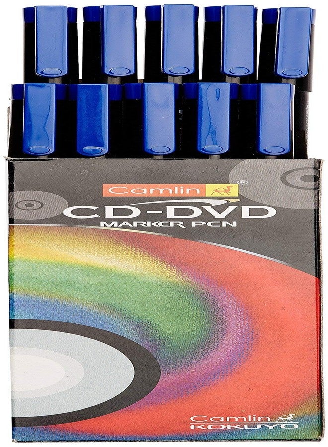 Camlin CD - DVD Marker Pen, Blue - Pack of 10 - Image 1