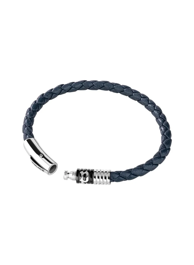 POLICE Modish Blue Leather Bracelet for Men