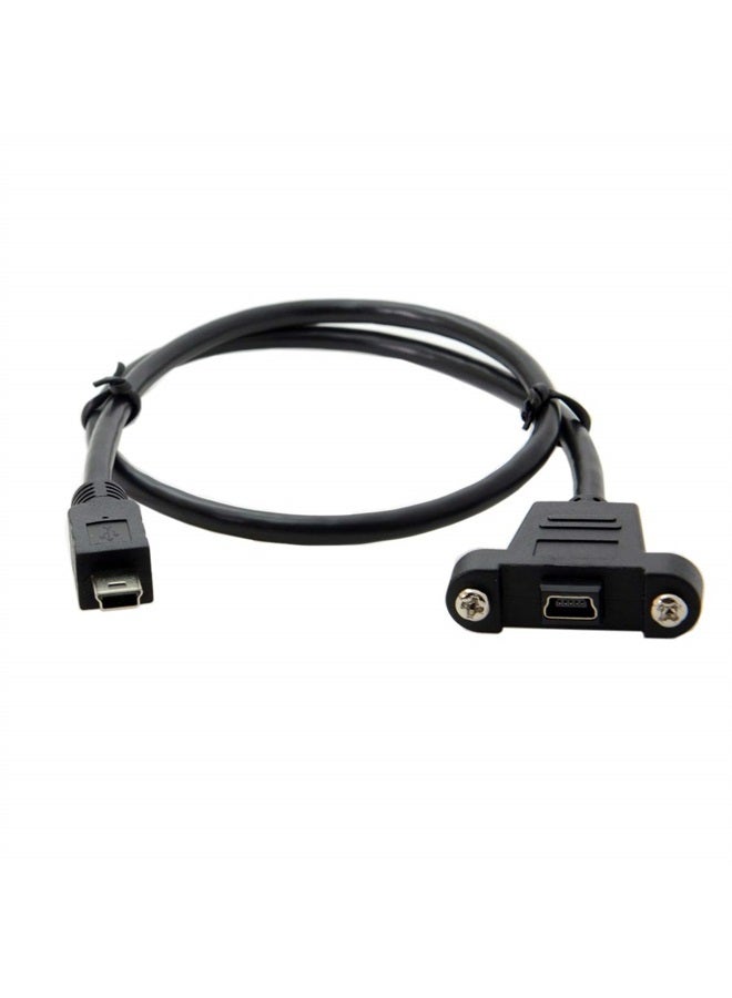 Cablecc Panel Mount Type Mini USB 5Pin Male to Female Extension Adapter Cable with Screws 50cm - Image 3