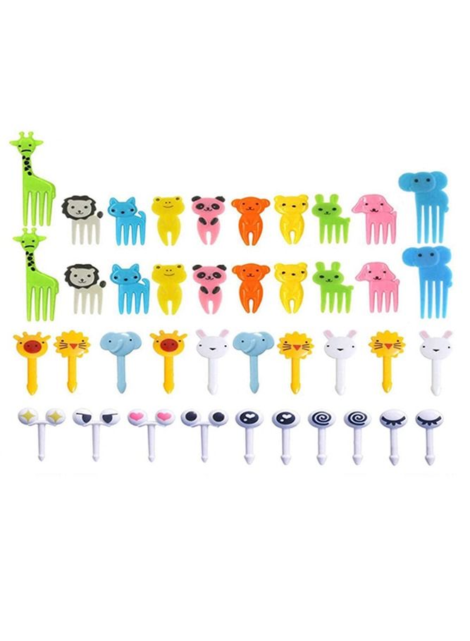 40-Piece Animal Food Fruit Forks for Kids Lunch Box Fruit Fork Mini Cute Cartoon Toothpick Plastic Sticks Bento Box Decor for Children Party Supplies  - Image 1