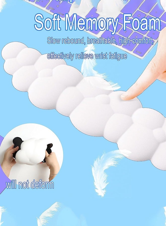 Keyboard Cloud Wrist Rest, Mouse and Keyboard Wrist Rest Set, PU Memory Foam Non-Slip Cloud Wrist Rest, Soft and Elastic, Can Relieve Typing Pain, Ergonomic Wrist Support for Office/Computer/Laptop  - Image 4