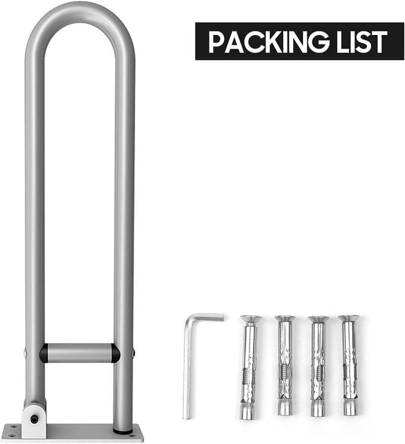NEELABIL Aluminum Alloy Flip-Up Safety Handrail for Toilet - Fall/Slip Prevention Bathroom Grab Bar Handle - Screw-In Safety Equipment for Elderly and Disabled - Image 4