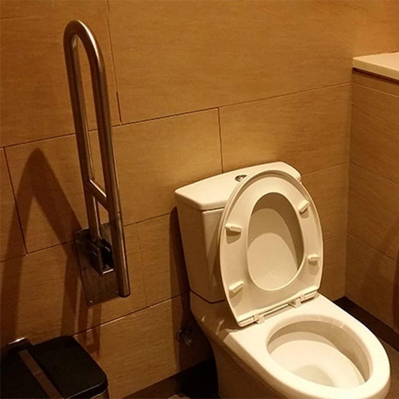 NEELABIL Aluminum Alloy Flip-Up Safety Handrail for Toilet - Fall/Slip Prevention Bathroom Grab Bar Handle - Screw-In Safety Equipment for Elderly and Disabled - Image 3