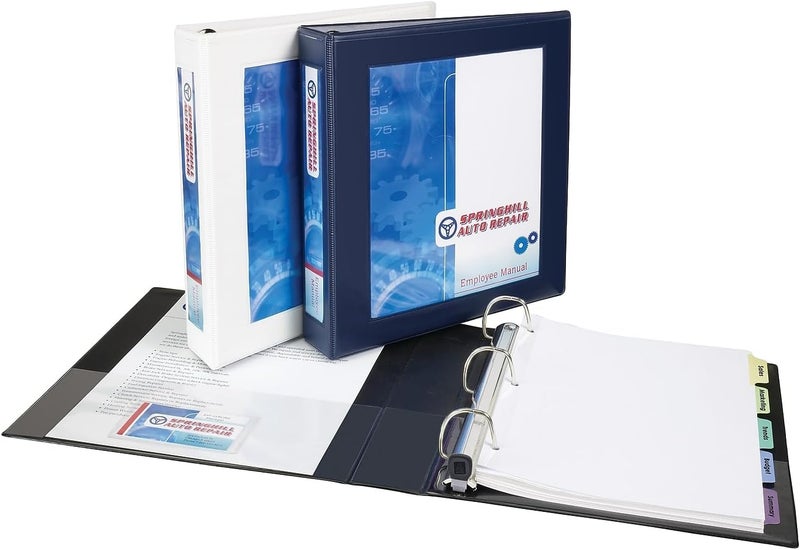 AVERY Heavy-Duty Framed View 3-Ring Binder, 1" EZD Rings, 1 White Binder (68056) - Image 4