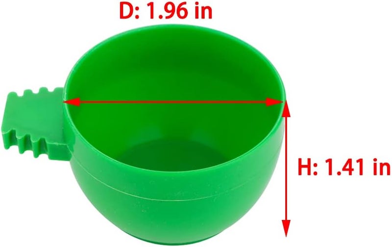 DQITJ 6 Pcs Bird Mini Plastic Feeder Parrot Small Food Water Bowl Cage Sand Cup Feeding Holder - Image 5