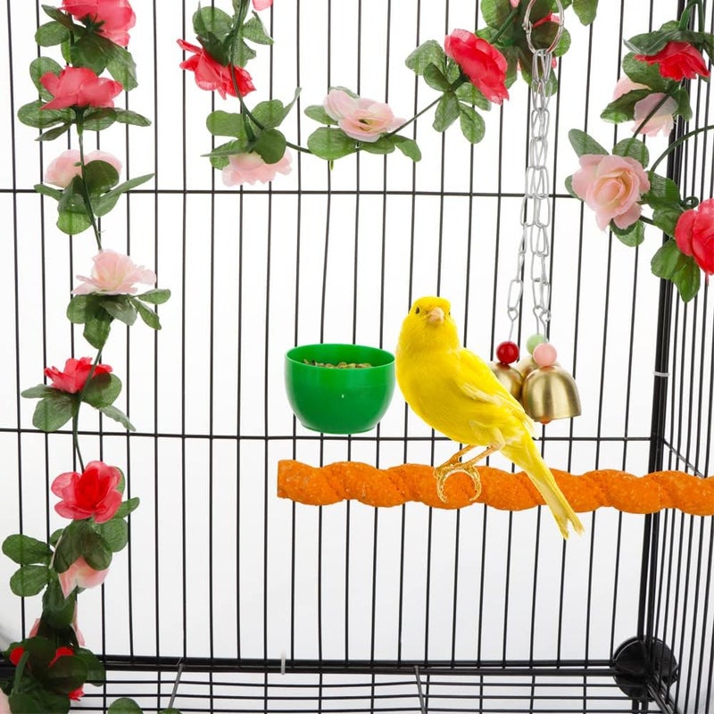 DQITJ 6 Pcs Bird Mini Plastic Feeder Parrot Small Food Water Bowl Cage Sand Cup Feeding Holder - Image 2