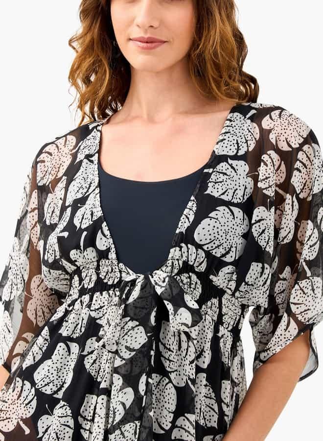 سبلاش فيڤ فستان شيفون بنقشة الزهور - Image 4