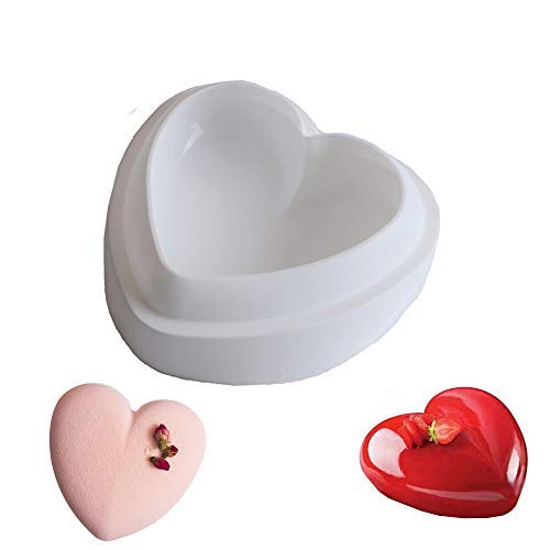 AntranStore Diamond Heart Love Mousse Cake Mold Trays Silicone Baking PanFood Grade  BPA FreeNot Sticky Mould Suitable For MousseChocolate BrownieCheesecakeJellyIce CreamFondant