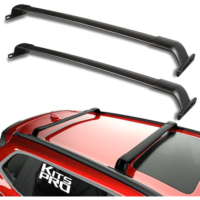 rayihni أشرطة سقف قوية بسعة 260 رطل لسيارة هوندا CR-V 2023-2024 (تناسب فقط القضبان الجانبية المسطحة من المصنع) ، قضبان تحميل من الألمنيوم الأسود غير اللامع ، - Image 2