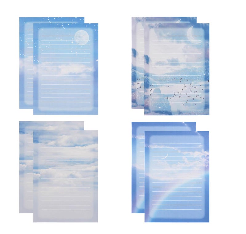 IMagicoo 60 Lined Writing Stationery Paper, Colorful Sky Designs Stationery Paper for Writing Letter, Notes, Invitations, 4 Different Style (9.4 x 6.6") - Image 3