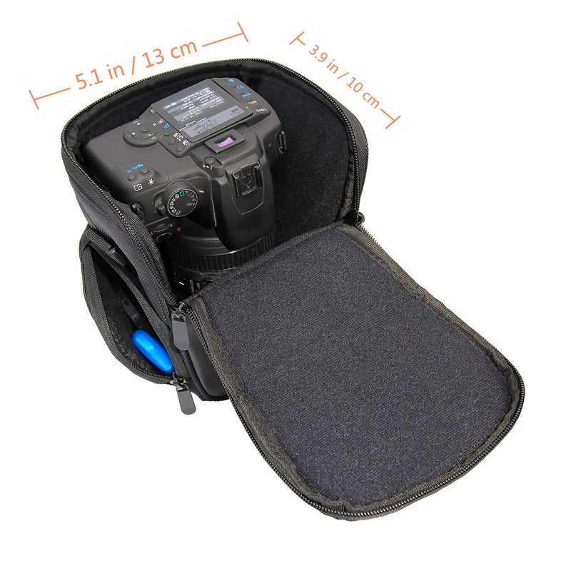 FOSOTO حقيبة كاميرا FOSOTO DSLR من النايلون متوافقة مع نيكون D3300 D3400 D3500 D5300 D5600 B700، كانون EOS Rebel XT XTi T6 T5i T3i SL2 1300D، بينتاكس، سوني أوليمبوس والمزيد - أسود - Image 5