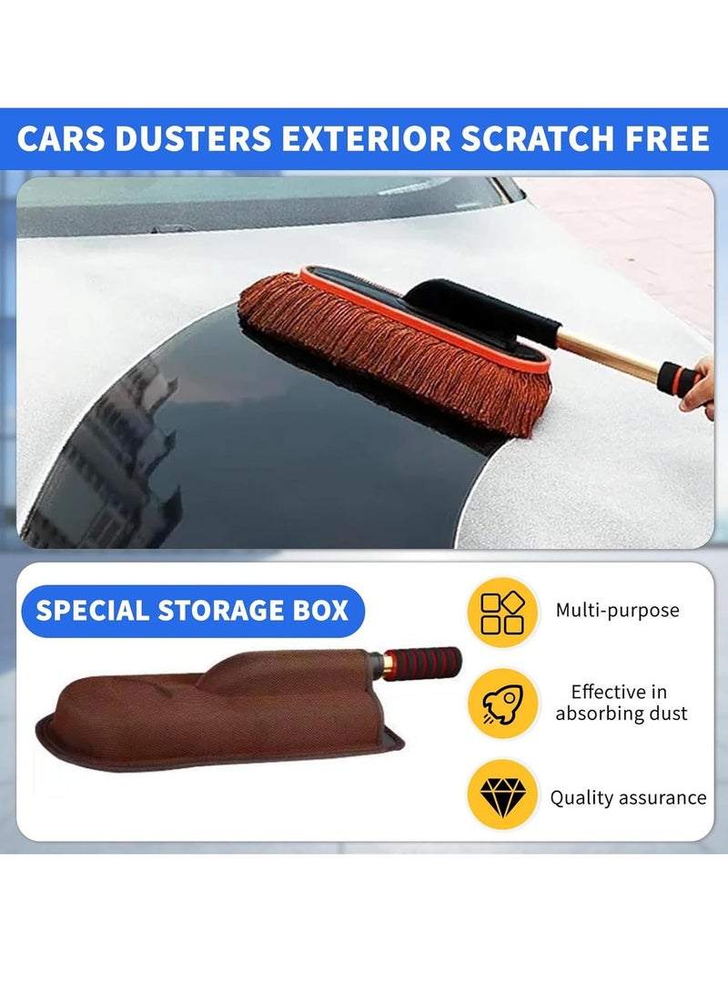 Car Duster Brush, Car Wash Mop with Extendable Duster, Cleaning Dust Remover for Vehicles, Scratch Free Dusting Brush for SUV, Truck, Garage - Image 5
