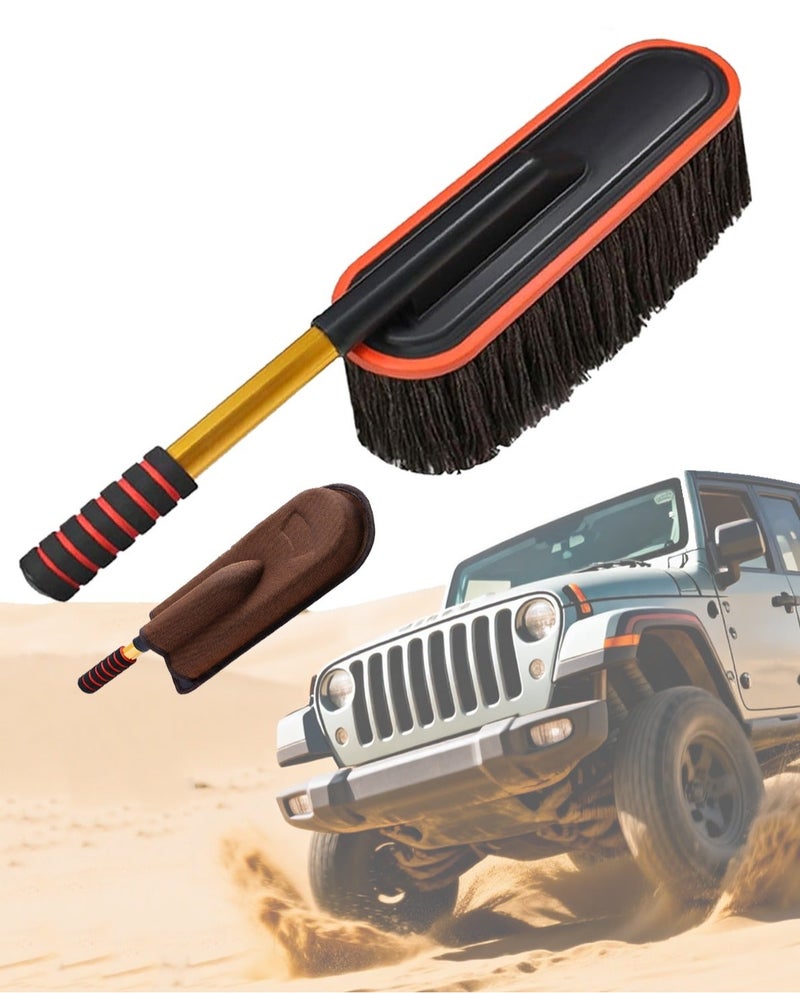 Car Duster Brush, Car Wash Mop with Extendable Duster, Cleaning Dust Remover for Vehicles, Scratch Free Dusting Brush for SUV, Truck, Garage - Image 1